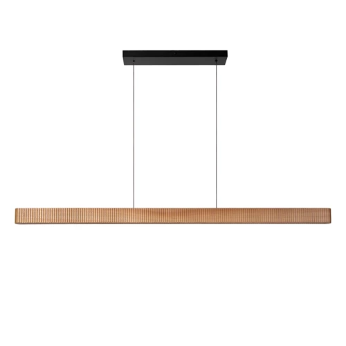 Lucide BANNISTER - Lámpara colgante - LED Regul. - CCT - 1x30W 2200K/3000K - Madera ligera - Vibes - apagado